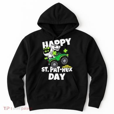 Happy St Pat T Rex Saint Patrick's Day Dinosaur Love Hoodie
