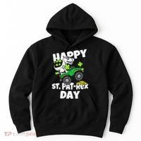 Happy St Pat T Rex Saint Patrick's Day Dinosaur Love Hoodie thumb 0