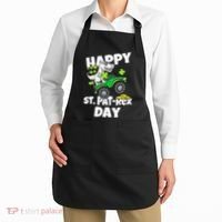 Happy St Pat T Rex Saint Patrick's Day Dinosaur Love Apron thumb 2