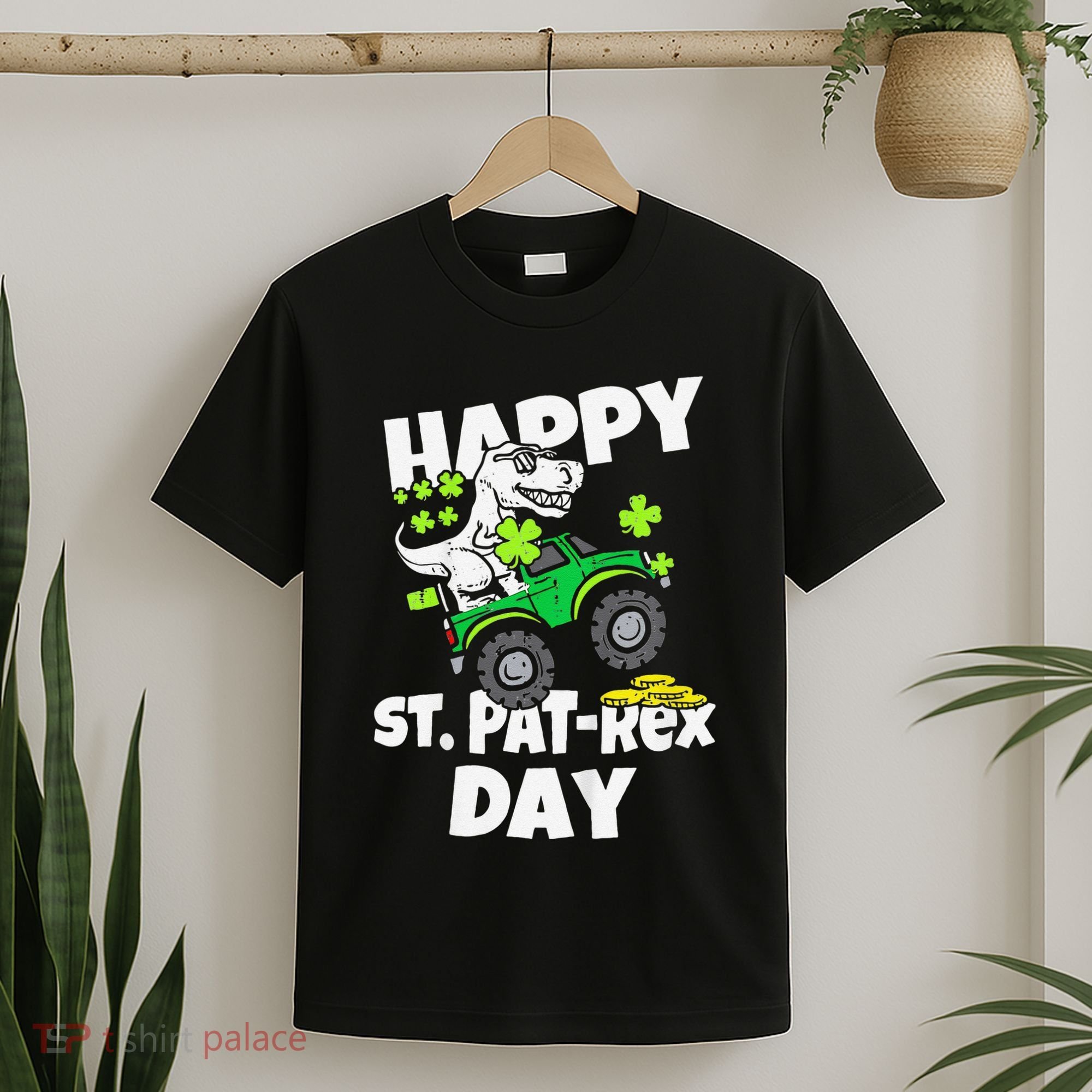 Happy St Pat T Rex Saint Patrick's Day Dinosaur Love T-Shirt