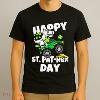 Happy St Pat T Rex Saint Patrick's Day Dinosaur Love T-Shirt thumb 3