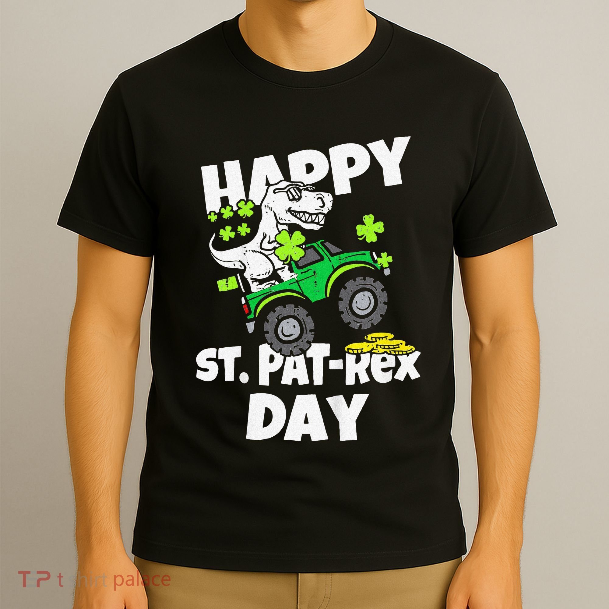 Happy St Pat T Rex Saint Patrick's Day Dinosaur Love T-Shirt