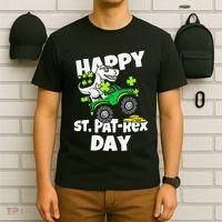Happy St Pat T Rex Saint Patrick's Day Dinosaur Love T-Shirt thumb 6
