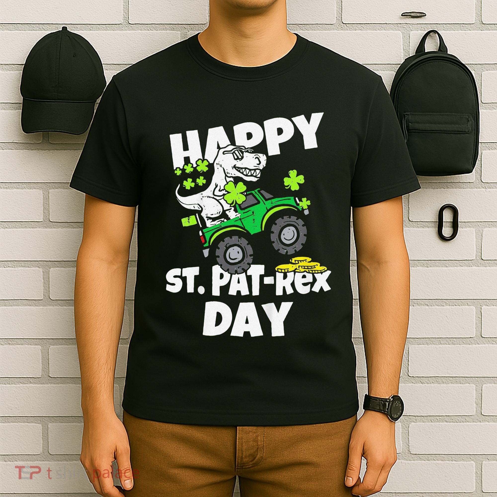 Happy St Pat T Rex Saint Patrick's Day Dinosaur Love T-Shirt