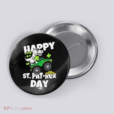 Happy St Pat T Rex Saint Patrick's Day Dinosaur Love Button