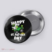 Happy St Pat T Rex Saint Patrick's Day Dinosaur Love Button thumb 0
