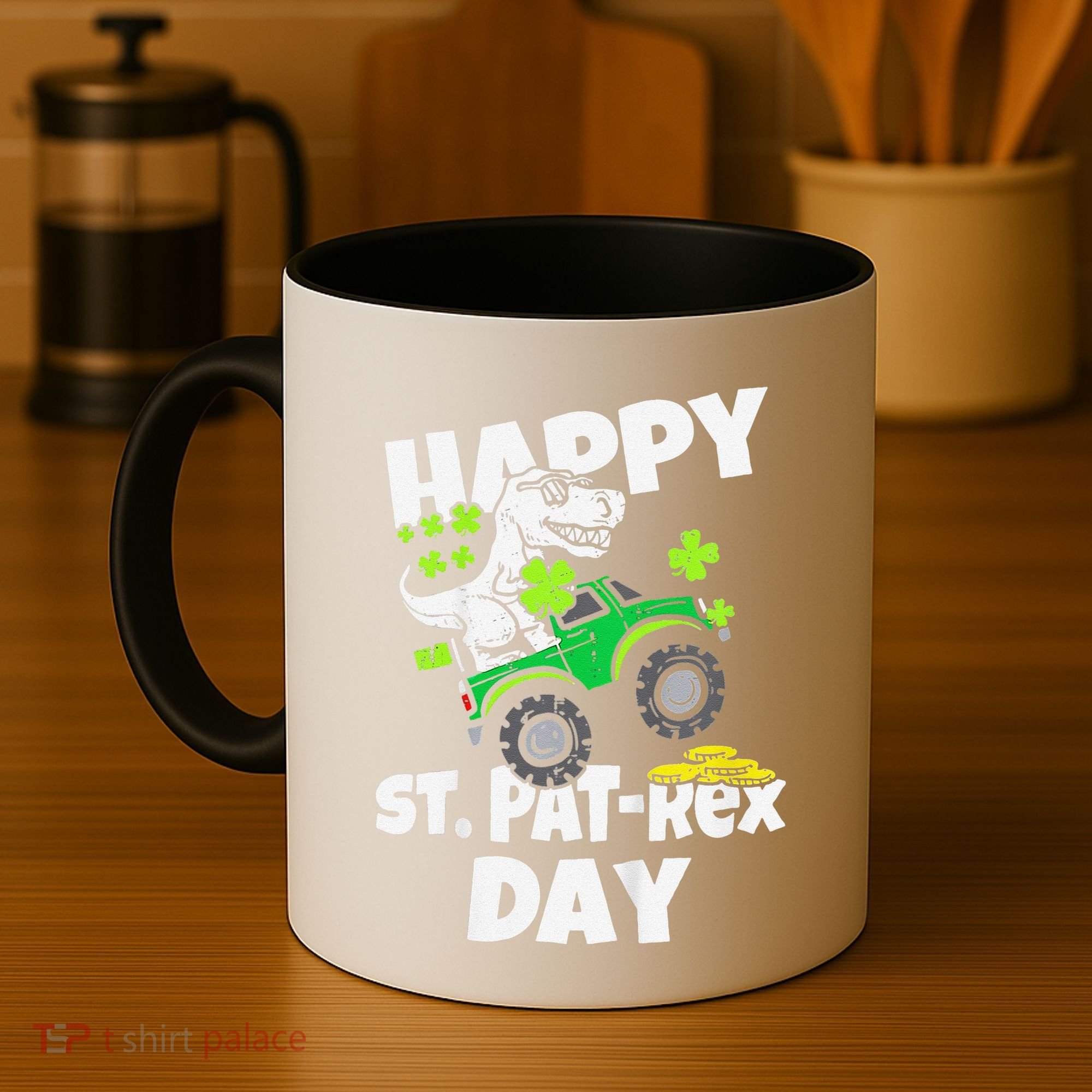 Happy St Pat T Rex Saint Patrick's Day Dinosaur Love Coffee Mug