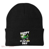 Happy St Pat T Rex Saint Patrick's Day Dinosaur Love Beanie thumb 0