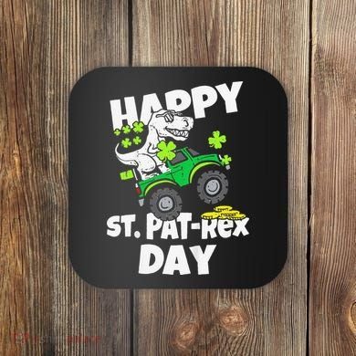 Happy St Pat T Rex Saint Patrick's Day Dinosaur Love Coaster