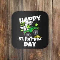 Happy St Pat T Rex Saint Patrick's Day Dinosaur Love Coaster thumb 0