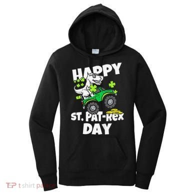 Happy St Pat T Rex Saint Patrick's Day Dinosaur Love Women's Hoodie