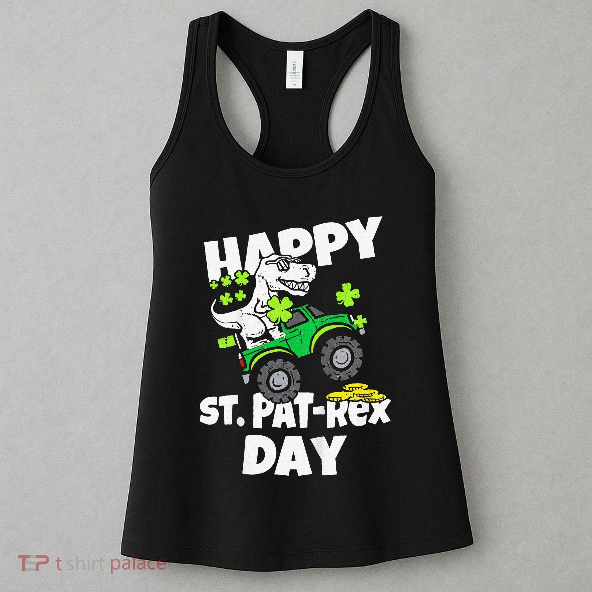 Happy St Pat T Rex Saint Patrick's Day Dinosaur Love Women's Tank Top