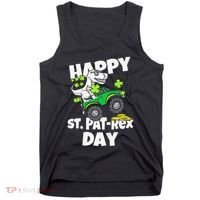 Happy St Pat T Rex Saint Patrick's Day Dinosaur Love Tank Top thumb 0