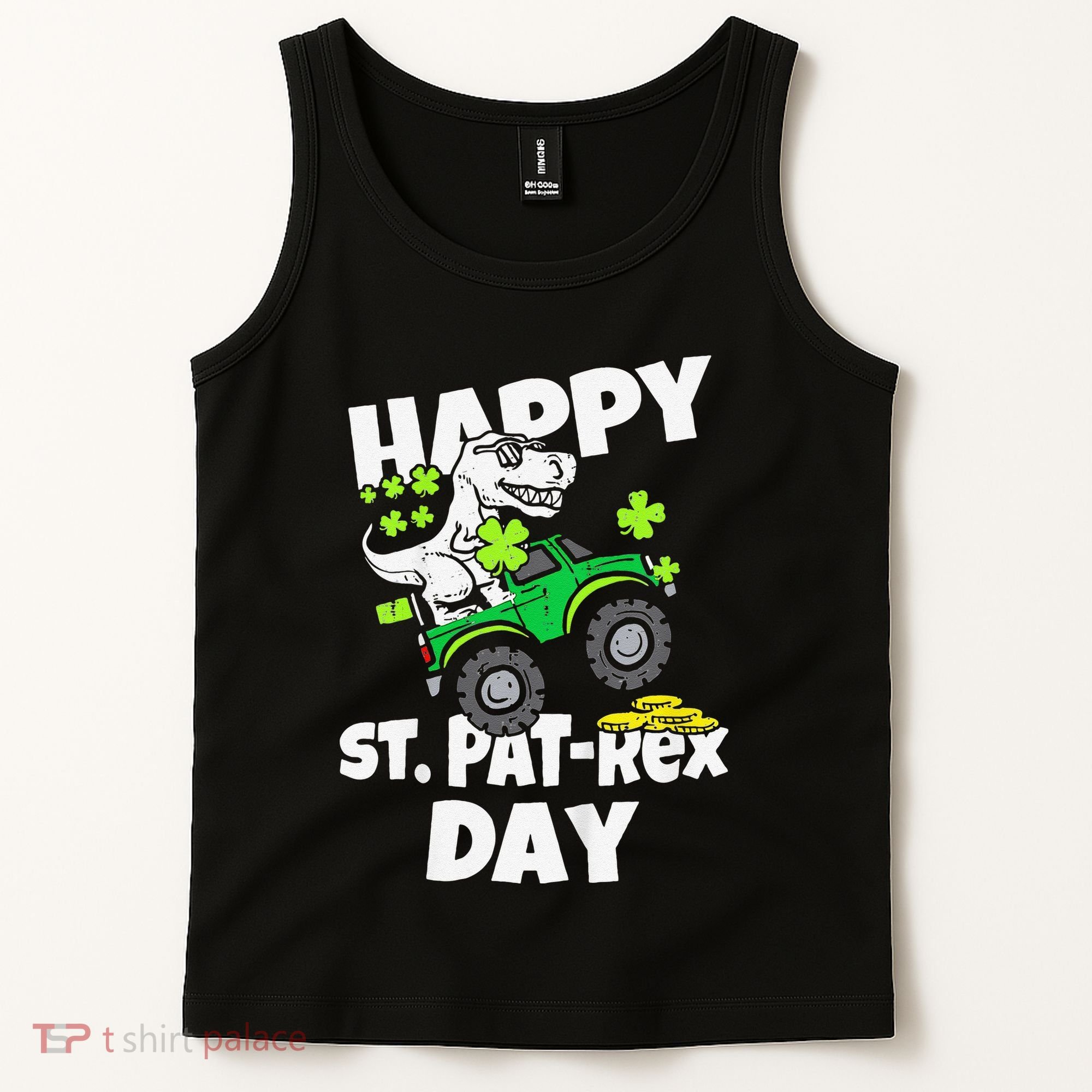 Happy St Pat T Rex Saint Patrick's Day Dinosaur Love Tank Top