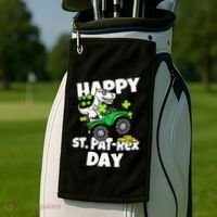 Happy St Pat T Rex Saint Patrick's Day Dinosaur Love Golf Towel thumb 2