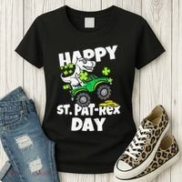 Happy St Pat T Rex Saint Patrick's Day Dinosaur Love Women's T-Shirt thumb 3