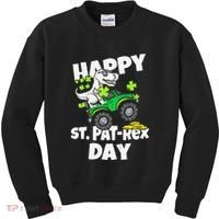 Happy St Pat T Rex Saint Patrick's Day Dinosaur Love Kids Sweatshirt thumb 0
