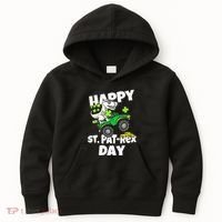 Happy St Pat T Rex Saint Patrick's Day Dinosaur Love Kids Hoodie thumb 0