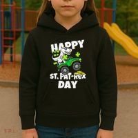Happy St Pat T Rex Saint Patrick's Day Dinosaur Love Kids Hoodie thumb 3