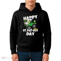 Happy St Pat T Rex Saint Patrick's Day Dinosaur Love Kids Hoodie thumb 4