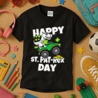 Happy St Pat T Rex Saint Patrick's Day Dinosaur Love Kids T-Shirt thumb 3