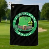 Happy St. Patrick's Day Funny Saint Patrick Irish Golf Towel thumb 1