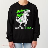 Happy St Pat T Rex Saint Patrick's Day Dinosaurs Funny Happy Women's Sweatshirt thumb 0