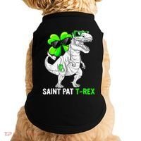 Happy St Pat T Rex Saint Patrick's Day Dinosaurs Funny Happy Doggie Tank thumb 0