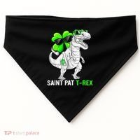 Happy St Pat T Rex Saint Patrick's Day Dinosaurs Funny Happy USA-Made Doggie Bandana thumb 0