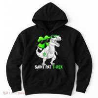 Happy St Pat T Rex Saint Patrick's Day Dinosaurs Funny Happy Hoodie thumb 0