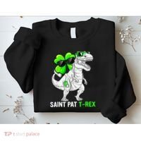Happy St Pat T Rex Saint Patrick's Day Dinosaurs Funny Happy Sweatshirt thumb 2