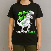 Happy St Pat T Rex Saint Patrick's Day Dinosaurs Funny Happy T-Shirt thumb 4