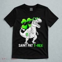 Happy St Pat T Rex Saint Patrick's Day Dinosaurs Funny Happy T-Shirt thumb 5