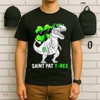 Happy St Pat T Rex Saint Patrick's Day Dinosaurs Funny Happy T-Shirt thumb 6