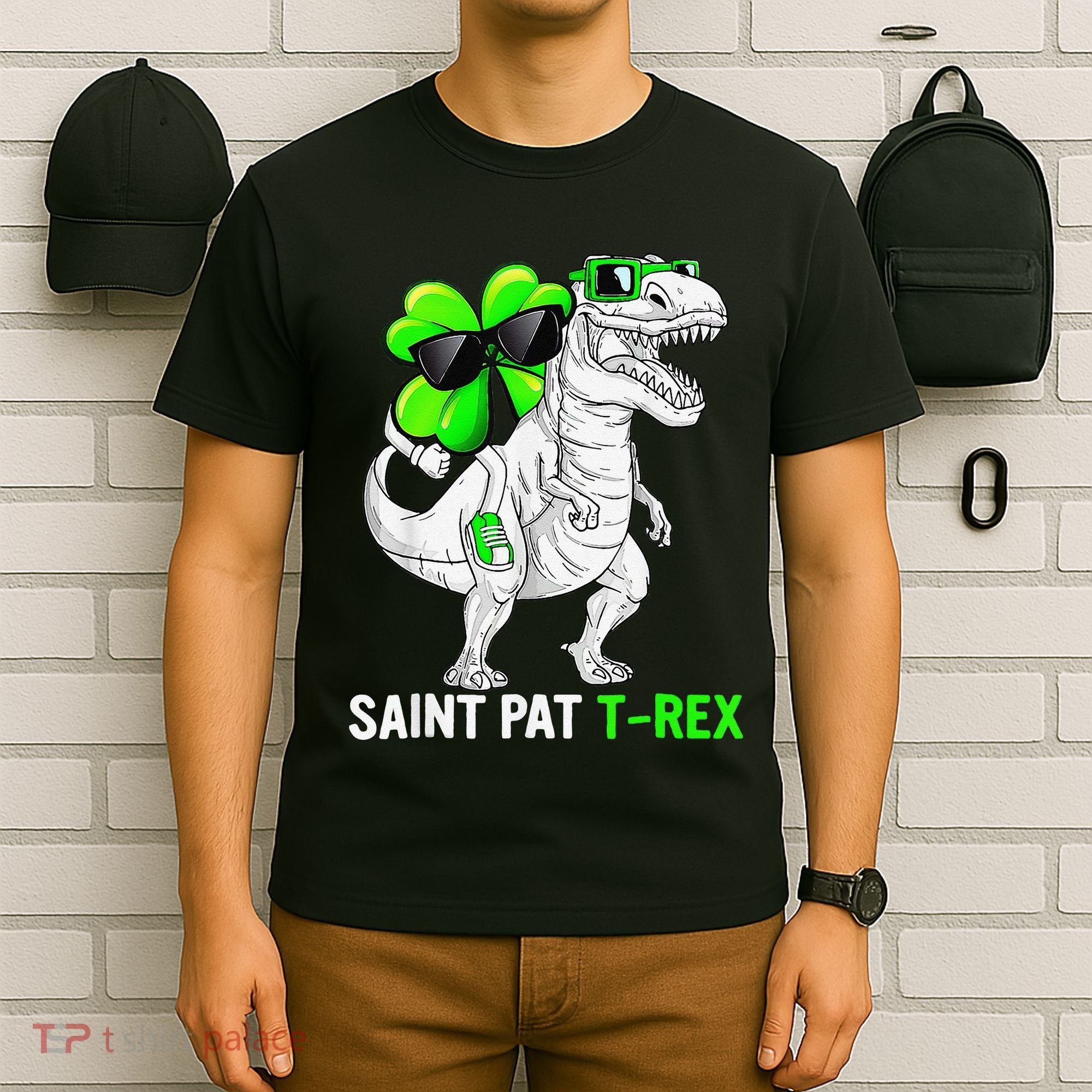 Happy St Pat T Rex Saint Patrick's Day Dinosaurs Funny Happy T-Shirt