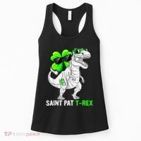 Happy St Pat T Rex Saint Patrick's Day Dinosaurs Funny Happy Women's Tank Top thumb 0