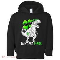Happy St Pat T Rex Saint Patrick's Day Dinosaurs Funny Happy Toddler Hoodie thumb 0