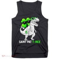 Happy St Pat T Rex Saint Patrick's Day Dinosaurs Funny Happy Tank Top thumb 0