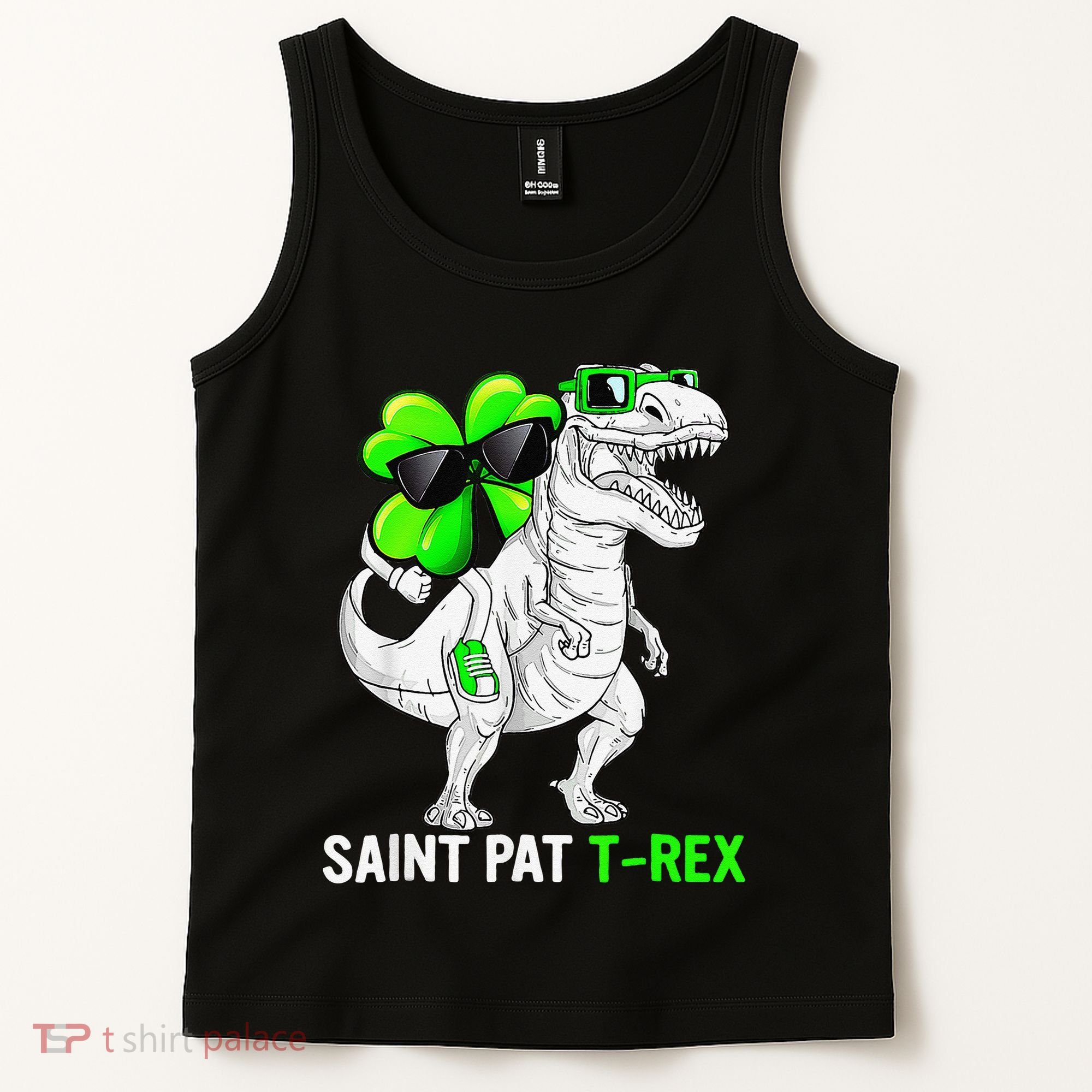 Happy St Pat T Rex Saint Patrick's Day Dinosaurs Funny Happy Tank Top