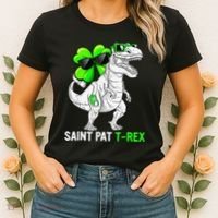 Happy St Pat T Rex Saint Patrick's Day Dinosaurs Funny Happy Women's T-Shirt thumb 2