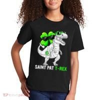 Happy St Pat T Rex Saint Patrick's Day Dinosaurs Funny Happy Kids T-Shirt thumb 2