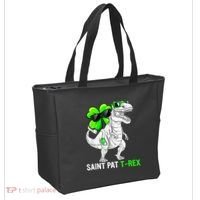Happy St Pat T Rex Saint Patrick's Day Dinosaurs Funny Happy Tote Bag thumb 2