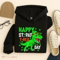 Happy St Pat T Rex Saint Patrick's Day Dinosaurs Happy Cute Hoodie thumb 4