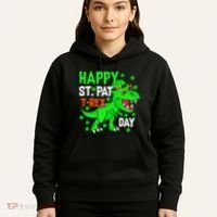 Happy St Pat T Rex Saint Patrick's Day Dinosaurs Happy Cute Hoodie thumb 5