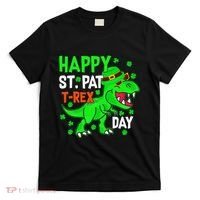 Happy St Pat T Rex Saint Patrick's Day Dinosaurs Happy Cute T-Shirt thumb 0