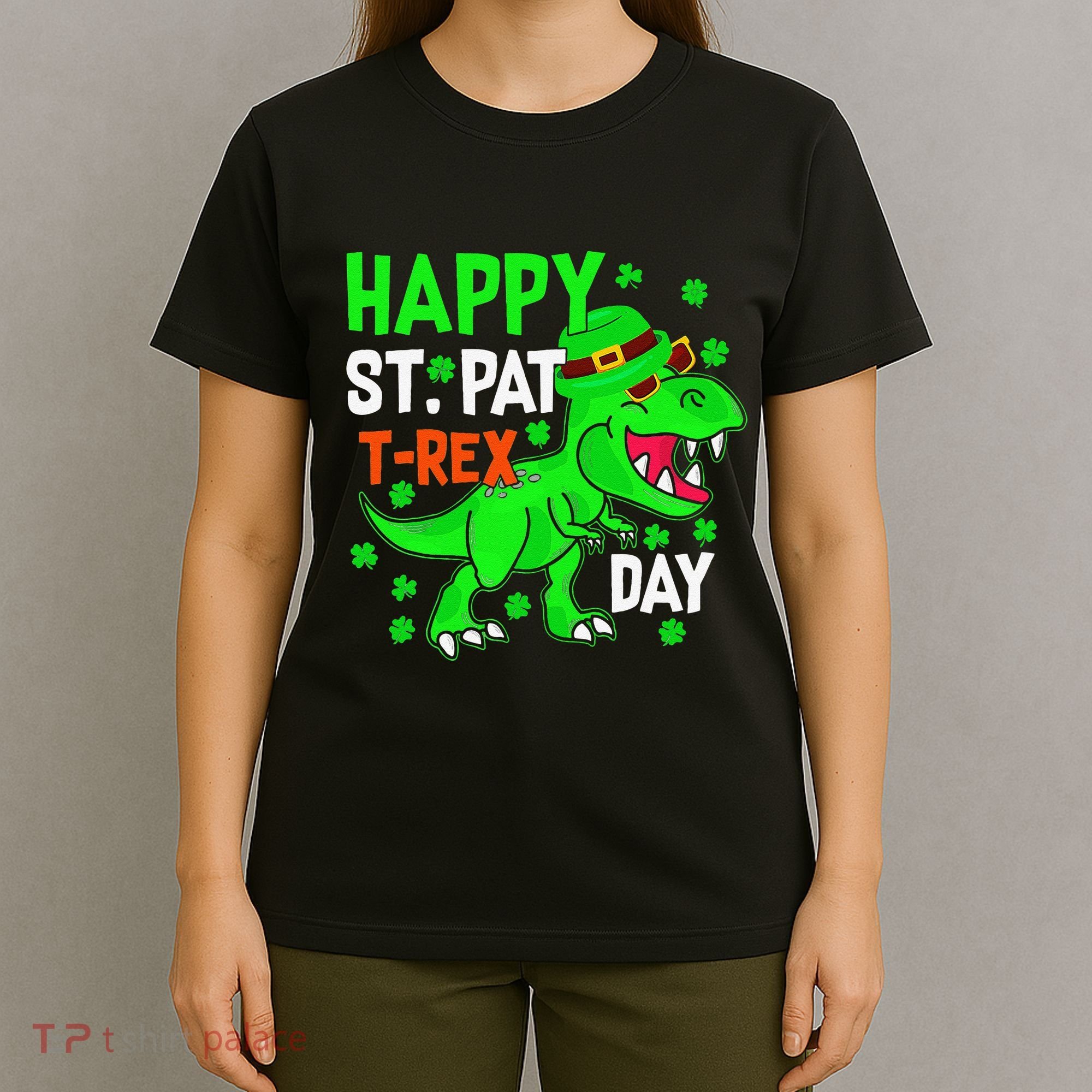 Happy St Pat T Rex Saint Patrick's Day Dinosaurs Happy Cute T-Shirt