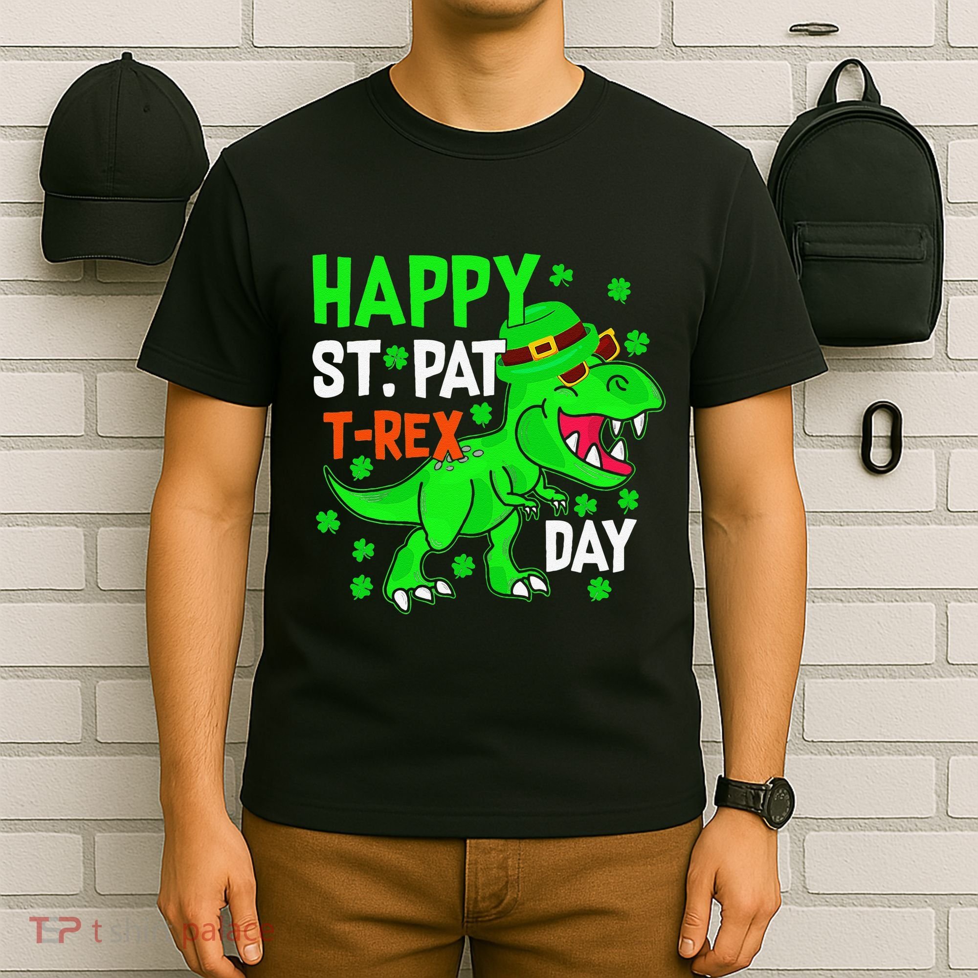 Happy St Pat T Rex Saint Patrick's Day Dinosaurs Happy Cute T-Shirt