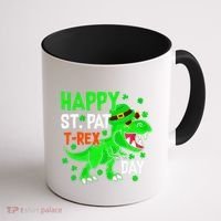 Happy St Pat T Rex Saint Patrick's Day Dinosaurs Happy Cute Coffee Mug thumb 1