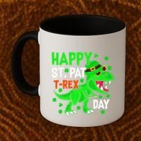 Happy St Pat T Rex Saint Patrick's Day Dinosaurs Happy Cute Coffee Mug thumb 2