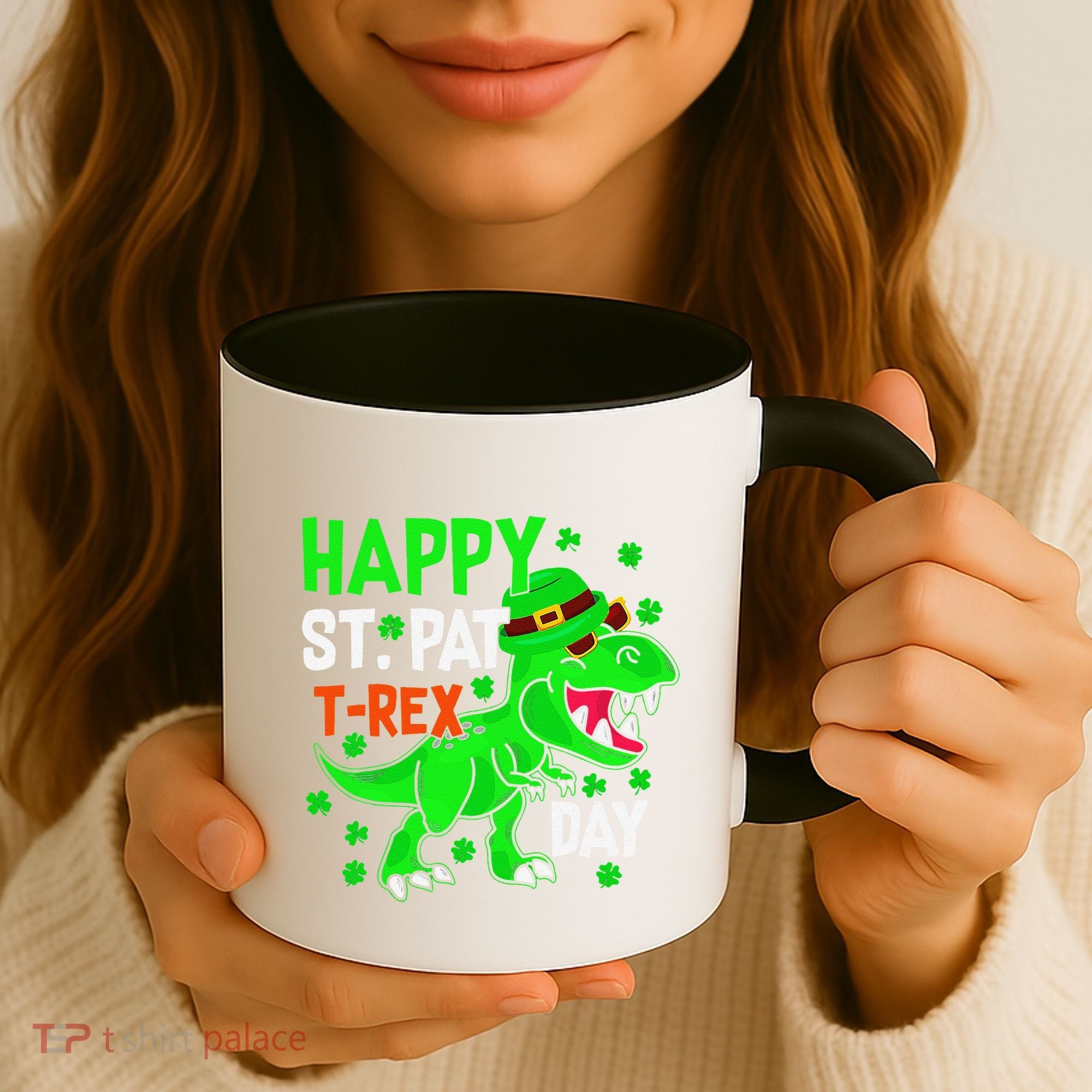 Happy St Pat T Rex Saint Patrick's Day Dinosaurs Happy Cute Coffee Mug